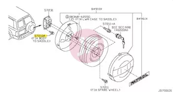 NISSAN 01121-01433 - Pótkerék konzol csavar