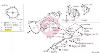 NISSAN 01121-06411 - BOLT ENG TO T/M