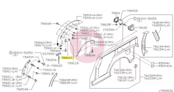 NISSAN 01281-00801 - GROMMET-SCREW