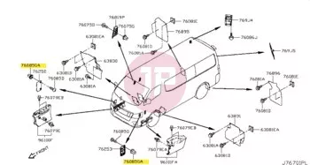 NISSAN 01281-00821 - GROMMET-SCREW