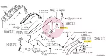 NISSAN 01281-00831 - GROMMET-SCREW
