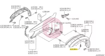NISSAN 01424-00063 - Bumper Screw