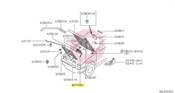 NISSAN 01451-00801 - Kárpit csavar
