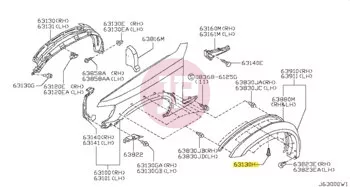 NISSAN 01461-00951 - Lökhárító csavar