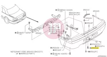 NISSAN 01461-00951 - Lökhárító csavar