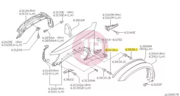 NISSAN 01553-02903 - Fender Flare Retaining Clip