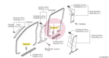 NISSAN 01553-05363 - Csomagtér záróléc kárpit patent