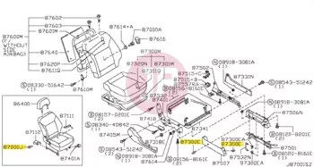 NISSAN 01553-05403 - BUTTON SEAT TRI