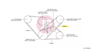 NISSAN 02117-07023 - BELT-FAN