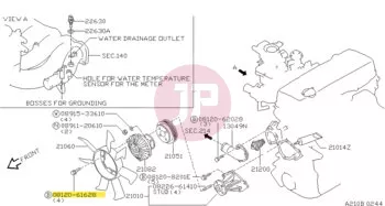 NISSAN 08120-61628 - BOLT-HEX