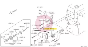 NISSAN 08120-8001E - Hatlapfejű csavar, motor