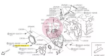 NISSAN 08120-8161E - Hatlapfejű csavar
