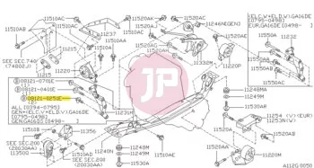 NISSAN 08121-0251E - Hatlapfejű csavar alátéttel