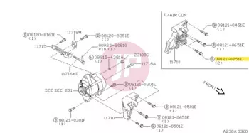 NISSAN 08121-0251E - Hatlapfejű csavar alátéttel