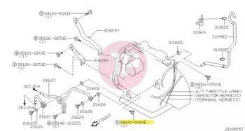 NISSAN 08121-0301E - BOLT-HEX