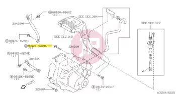 NISSAN 08121-0301E - Hatlapfejű csavar alátéttel