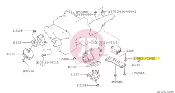 NISSAN 08121-0301E - BOLT-HEX