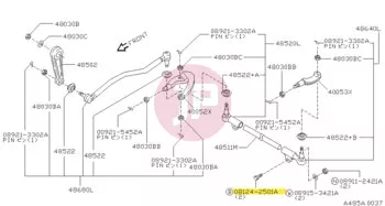 NISSAN 08124-2501A - Hatlapfejű csavar
