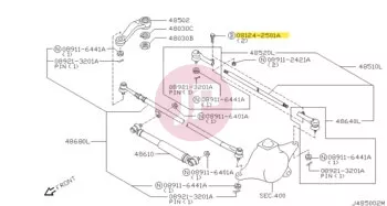 NISSAN 08124-2501A - BOLT-HEX