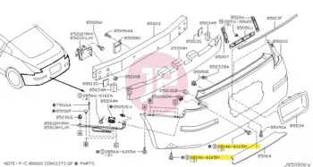 NISSAN 08146-6165H - Hatlapfejű csavar alátéttel