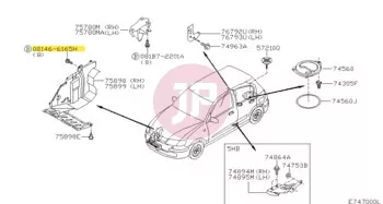 NISSAN 08146-6165H - Hatlapfejű csavar alátéttel