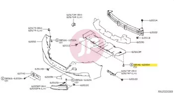NISSAN 08146-6205H - Hatlapfejű csavar alátéttel