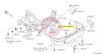 NISSAN 08146-6205H - Hatlapfejű csavar alátéttel