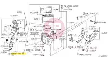 NISSAN 08156-62533 - Hatlapfejű csavar alátéttel