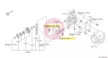 NISSAN 081A0-8161A - Hatlapfejű karimás csavar