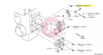 NISSAN 081A0-8161A - Hatlapfejű karimás csavar