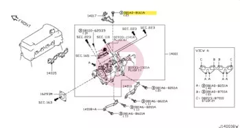 NISSAN 081A0-8161A - Hatlapfejű karimás csavar