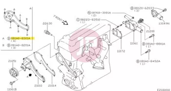 NISSAN 081A0-8301A - BOLT-FLANGE