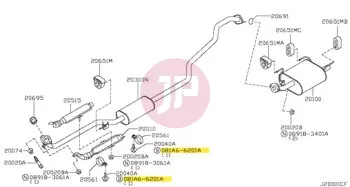 NISSAN 081A6-6201A - Hatlapfejű karimás csavar