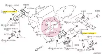 NISSAN 081A7-0702A - BOLT-HEX