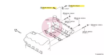 NISSAN 081A8-8161A - Hatlapfejű karimás csavar