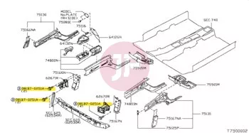 NISSAN 081B7-0251A - Hatlapfejű karimás csavar