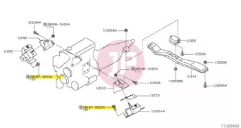 NISSAN 081B7-0251A - Hatlapfejű karimás csavar