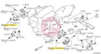NISSAN 081B7-2251A - Hatlapfejű karimás csavar