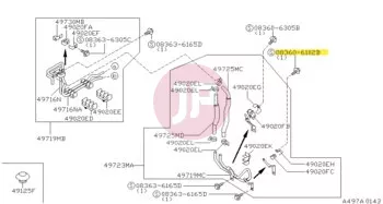 NISSAN 08360-6102B - Hatlapfejű csavar alátéttel