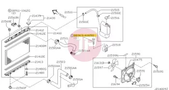 NISSAN 08363-6165G - Hatlapfejű csavar alátéttel
