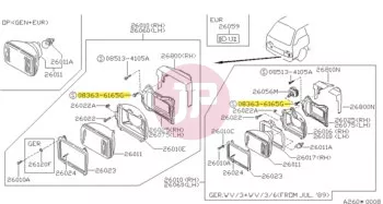 NISSAN 08363-6165G - Hatlapfejű csavar alátéttel