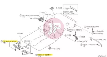 NISSAN 08363-6165H - SCREW-MACHINE