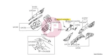 NISSAN 08363-6165H - Hatlapfejű csavar alátéttel