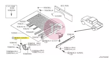 NISSAN 08363-6165H - SCREW-MACHINE