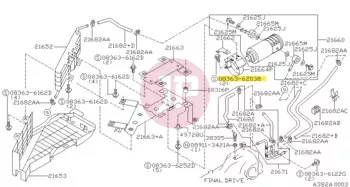 NISSAN 08363-62038 - Hatlapfejű csavar alátéttel