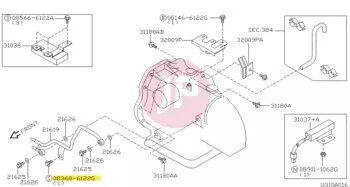 NISSAN 08368-6122G - SCR-HEX HD,PP W