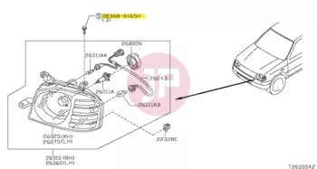 NISSAN 08368-6165H - Hatlapfejű csavar alátéttel