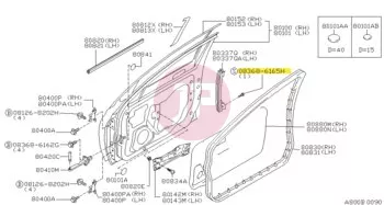 NISSAN 08368-6165H - Hatlapfejű csavar alátéttel