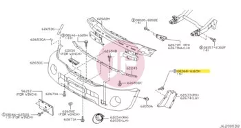 NISSAN 08368-6165H - Hatlapfejű csavar alátéttel