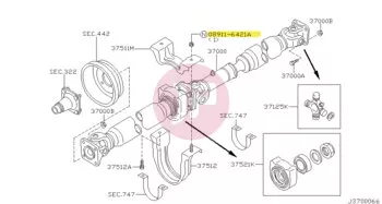 NISSAN 08911-6421A - NUT-HEX